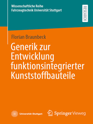 cover image of Generik zur Entwicklung funktionsintegrierter Kunststoffbauteile